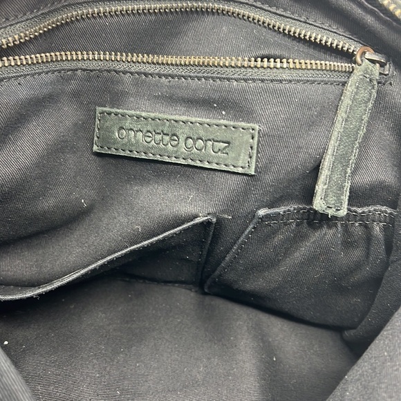 Annette Gortz Large Pandora Leather Shoulder Crossbody Bag Charcoal Black Bag - Picture 16 of 16